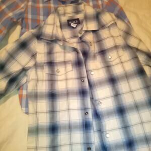 Carters Boys button Up Plaid dress Shirt Size 5/6 Blue Bundle